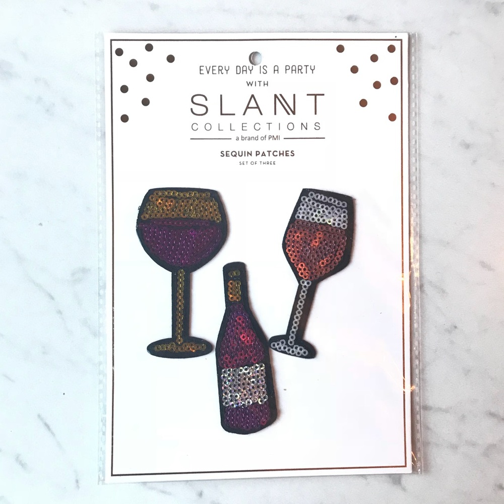 Slant Collections Wine 🍷 Sequin Patches Set of 3